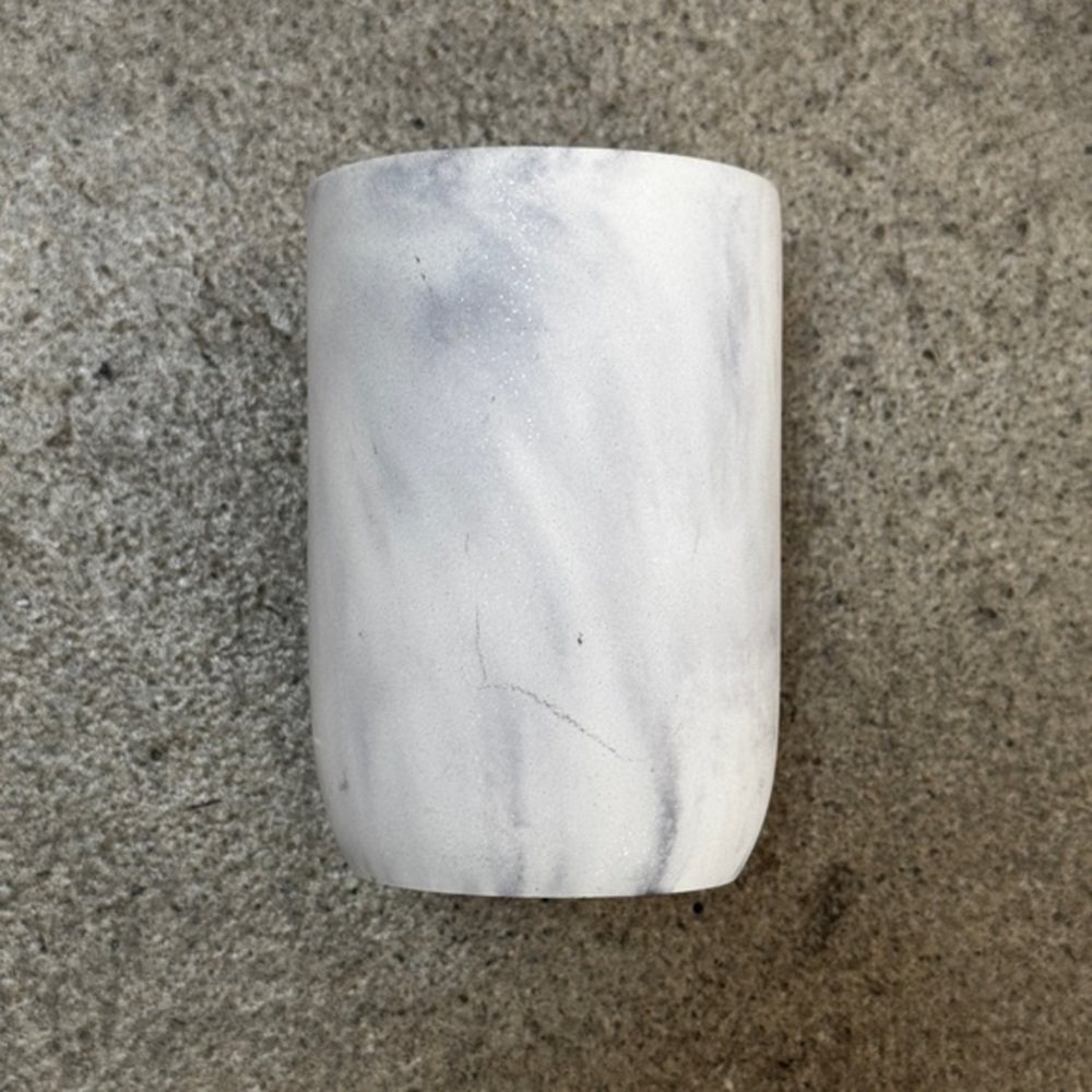 Heavy White Marble Cup Organizer Makeup Brush Pen Pencil Toothbrush Storage Vase